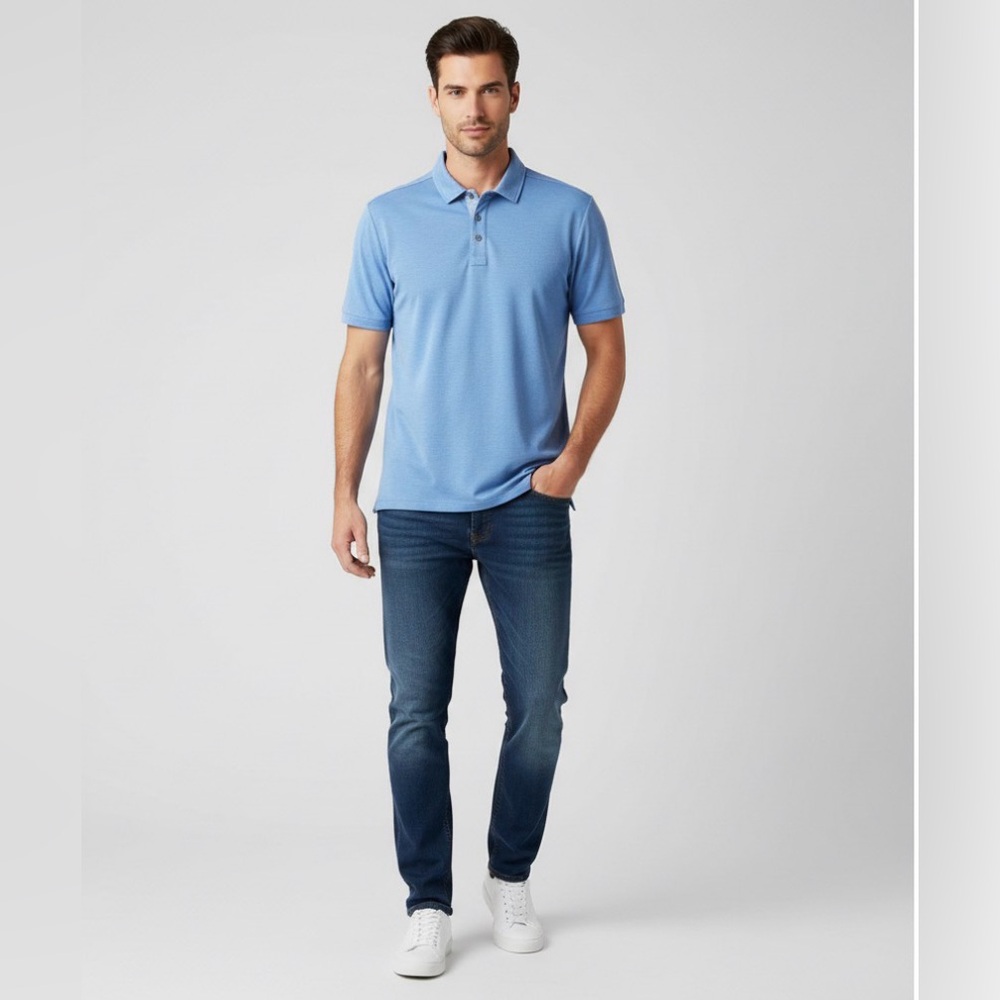 Tommy Bahama Blue TENCEL Polo Shirt Men Size M